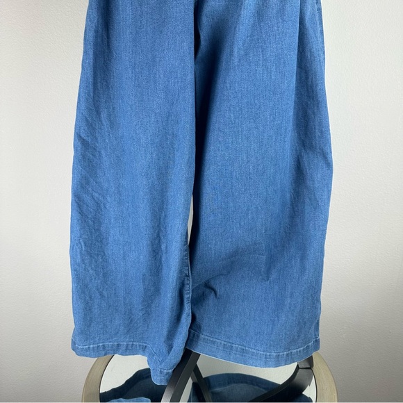 Gap x Doen Denim High Rise Trousers Womens Size 4 Blue Pleated Wide Leg Jeans - Picture 5 of 16